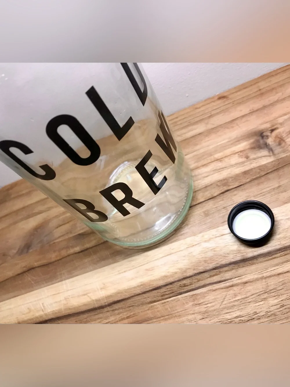 TARGET Cold Brew Labeled Med Glass Jug Reusable Container Twist Cap Lid